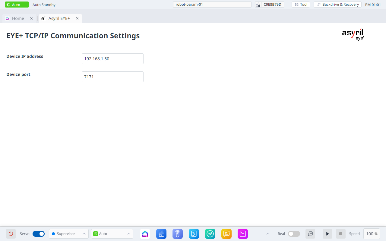 Plugin configuration — EYE+ Doosan Plugin 1.0.0 documentation