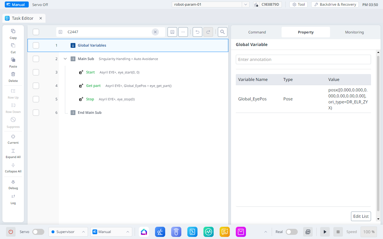 Plugin commands — EYE+ Doosan Plugin 1.0.0 documentation