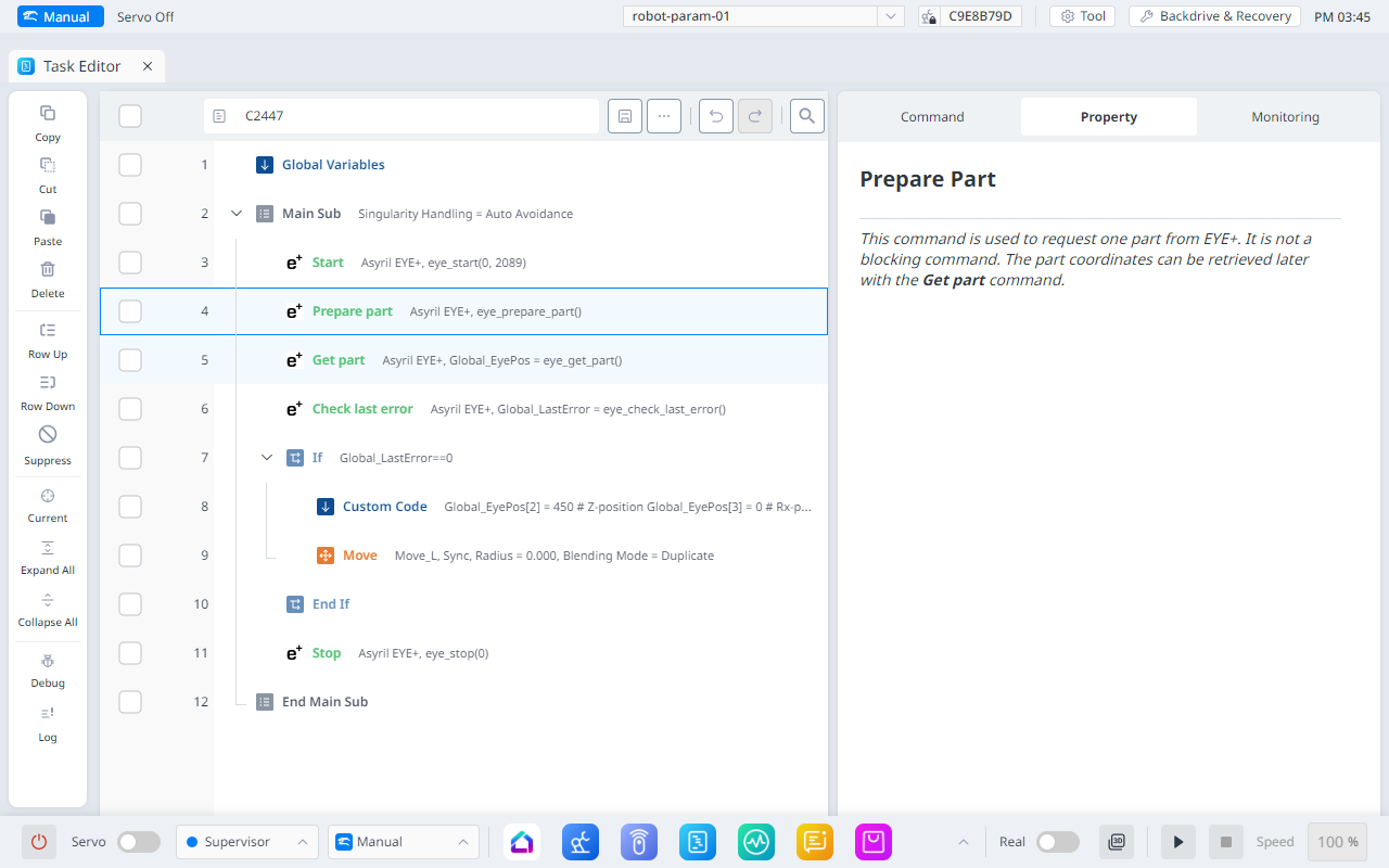 Plugin commands — EYE+ Doosan Plugin 1.0.0 documentation